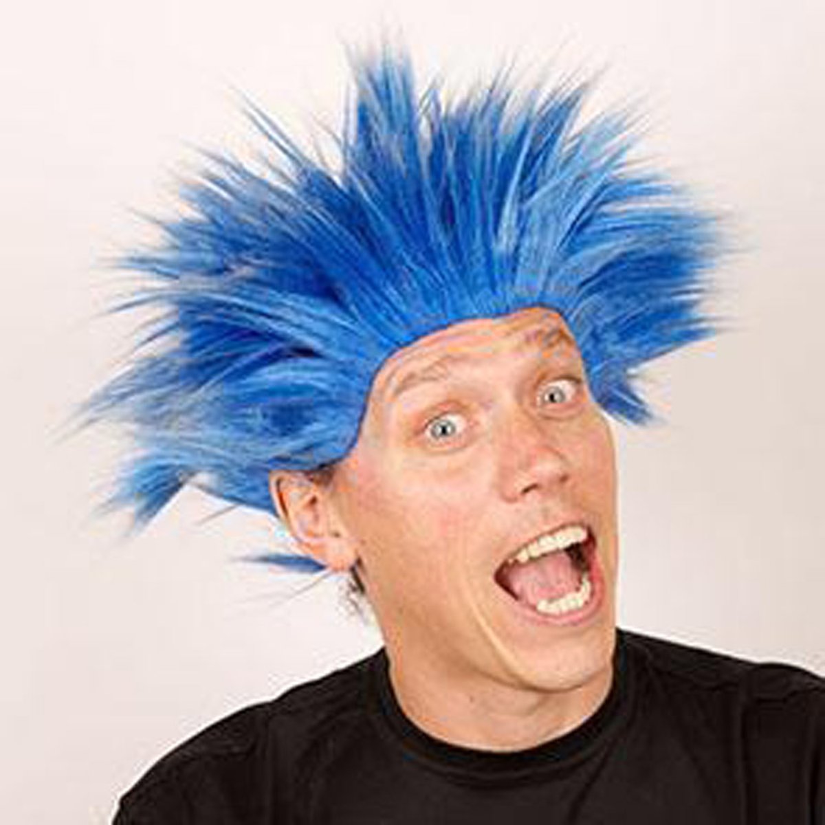 Pruik Electric Shock Blauw| Blauwe pruik |Electric| carnaval | Pruik